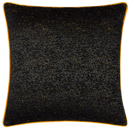 Black - Front - Paoletti Chenille Piped Cushion Cover