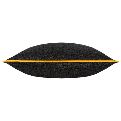 Black - Back - Paoletti Chenille Piped Cushion Cover