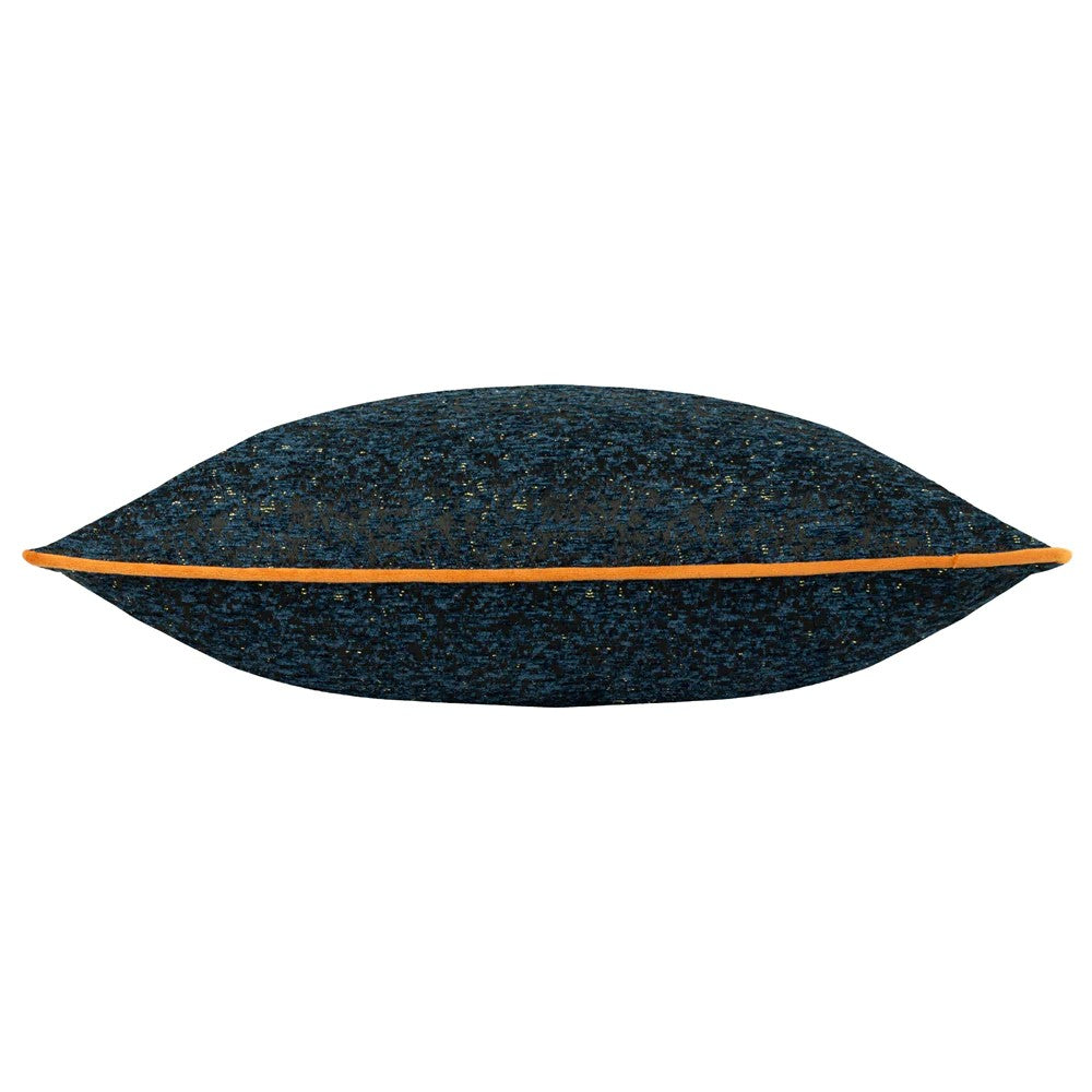 Navy - Back - Paoletti Chenille Piped Cushion Cover