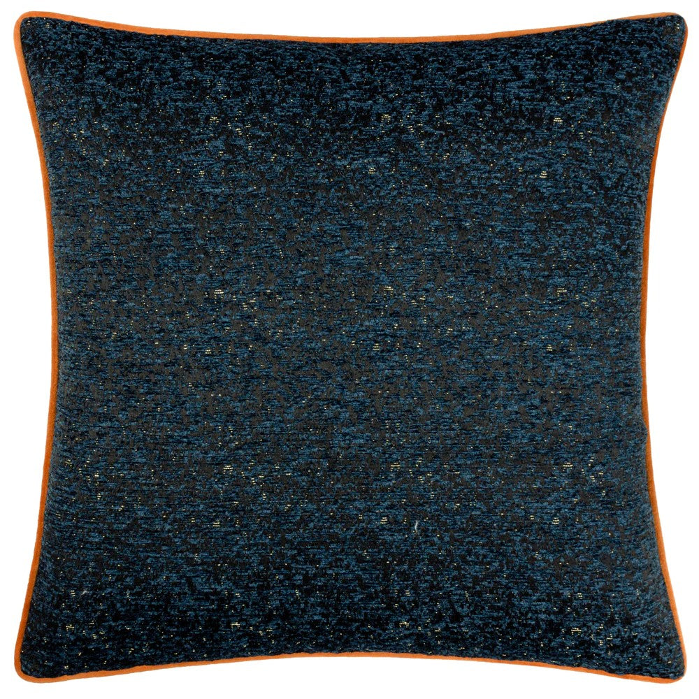 Navy - Front - Paoletti Chenille Piped Cushion Cover