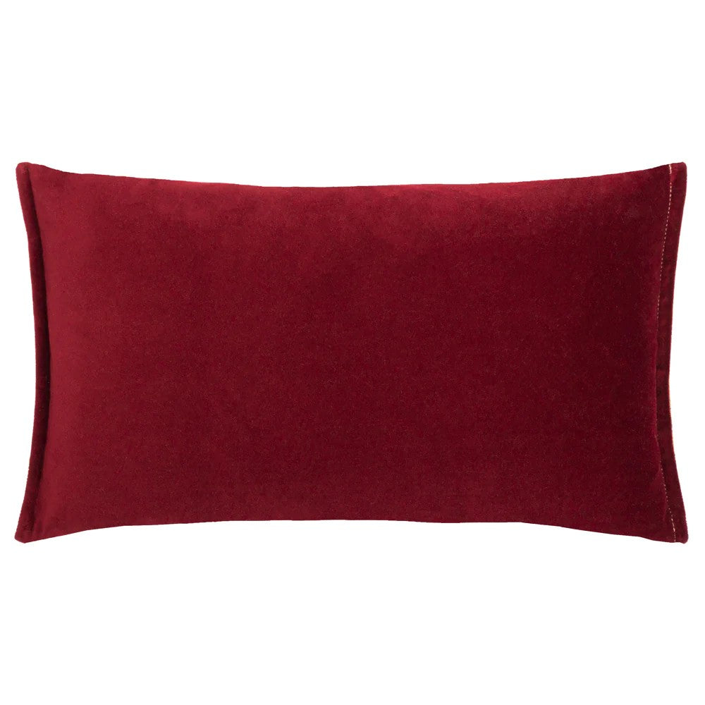 Ochre-Claret - Back - Wylder Holland Park Duo Peacock Rectangular Cushion Cover