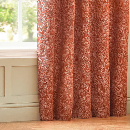 Brick - Side - Wylder Nature Grantley Jacquard Pencil Pleat Curtains