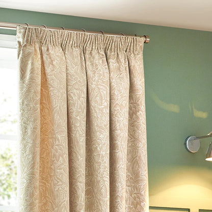 Natural - Back - Wylder Nature Grantley Jacquard Pencil Pleat Curtains