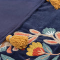 Royal Blue - Back - Wylder Tropics Regal Tassel Leopard Embroidered Throw