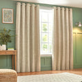 Natural - Front - Wylder Nature Grantley Jacquard Eyelet Curtains