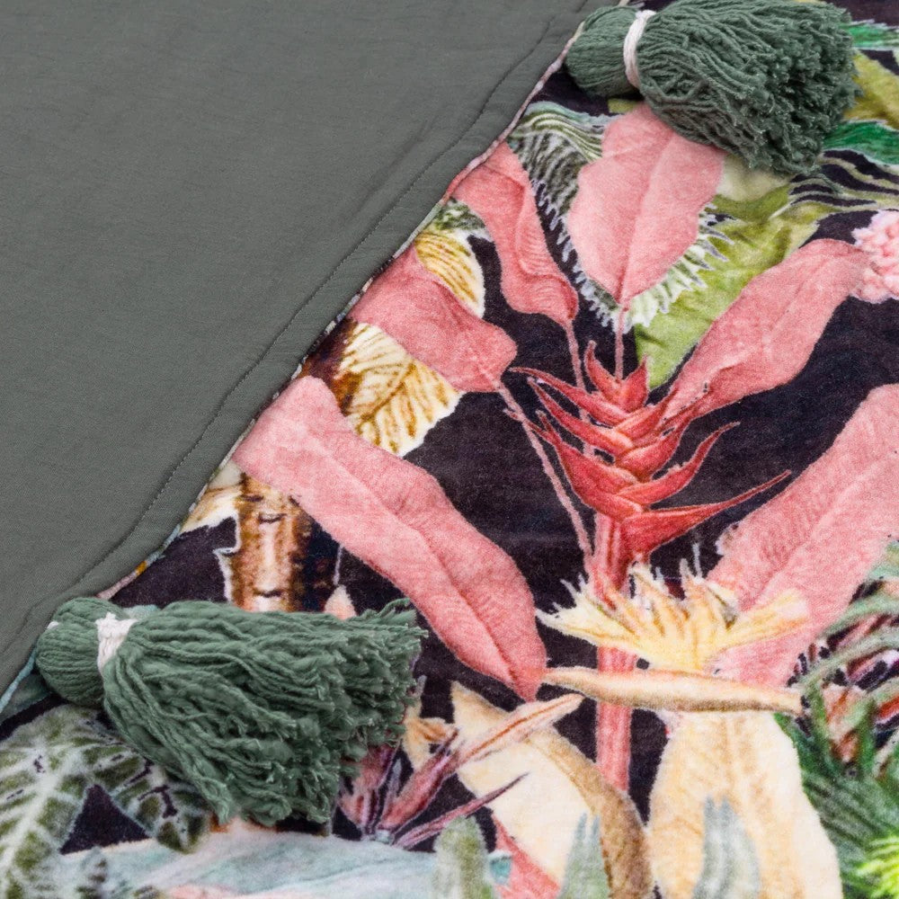 Noir - Back - Wylder Midnight Velvet Jungle Tassel Throw