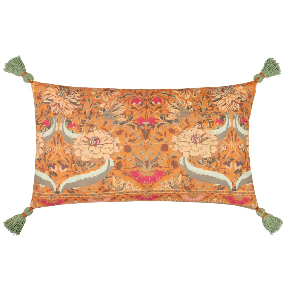 Yellow - Front - Wylder Charais Tassel Floral Cushion Cover