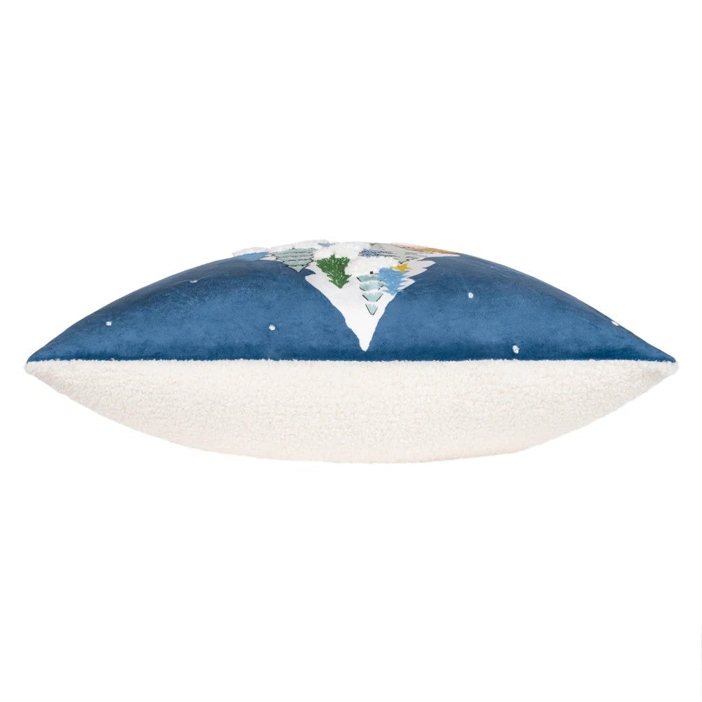 Midnight - Side - Furn Snowy Village Tree Bouclé Cushion Cover