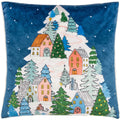Midnight - Front - Furn Snowy Village Tree Bouclé Cushion Cover
