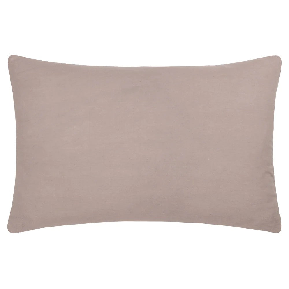 Taupe - Back - Paoletti Rennes Embroidered Cushion Cover