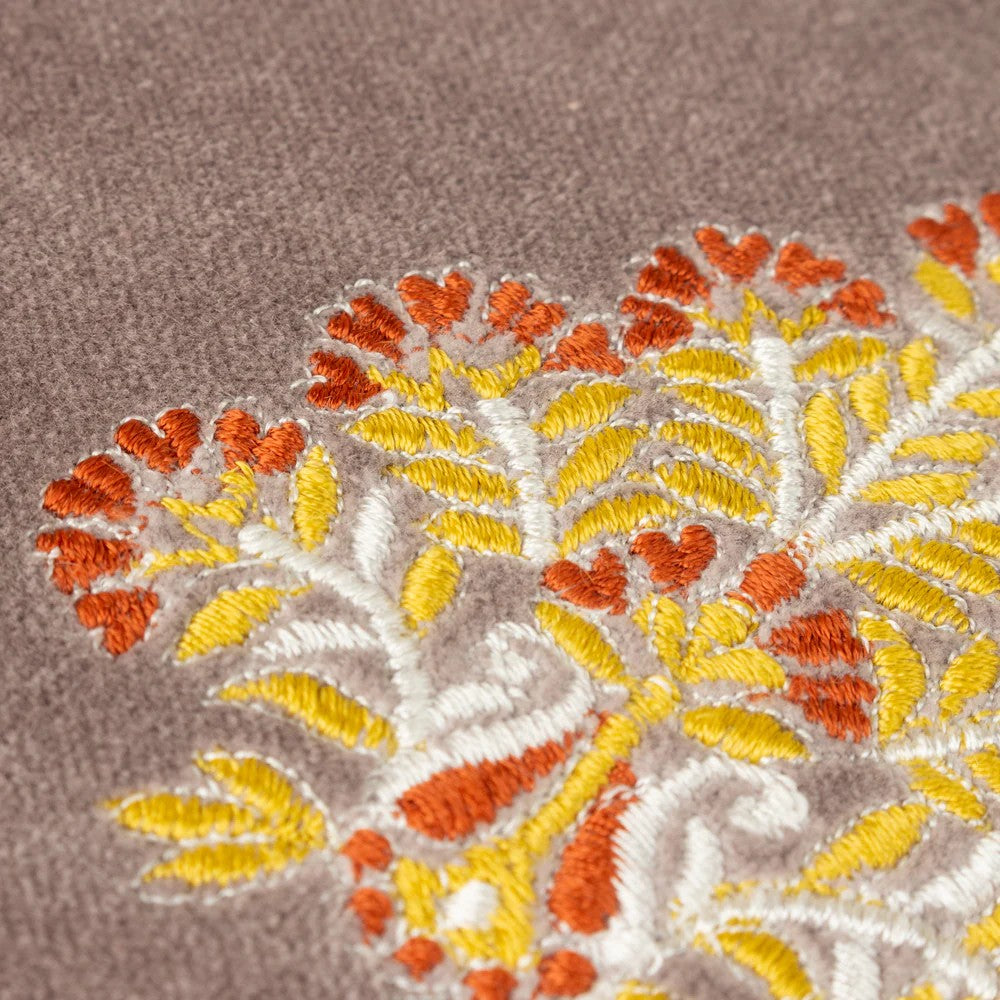 Taupe - Lifestyle - Paoletti Rennes Embroidered Cushion Cover