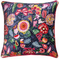 Multicoloured - Front - Wylder Glorine Velvet Piped Cushion Cover