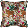 Ivory - Front - Wylder Kali Piped Tiger Cushion Cover