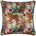 Ivory - Front - Wylder Kali Piped Tiger Cushion Cover