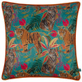 Teal - Front - Wylder Kali Piped Tiger Cushion Cover