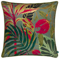 Green - Front - Wylder Kali Piped Foliage Cushion Cover