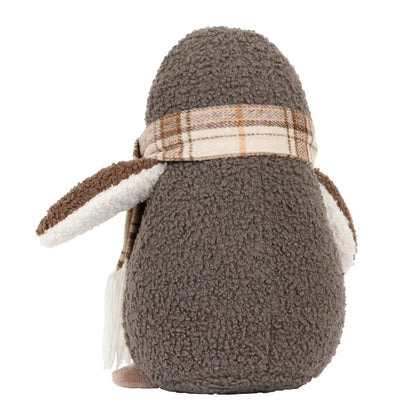 Warm Grey - Back - Paoletti Bouclé Penguin Doorstop