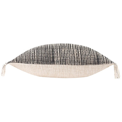 Black - Side - Yard Sono Ink Fringed Abstract Cushion Cover