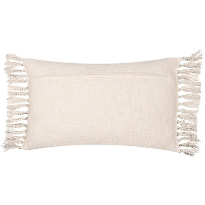 Black - Back - Yard Sono Ink Fringed Abstract Cushion Cover