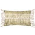 Olive - Front - Yard Sono Ink Fringed Abstract Cushion Cover