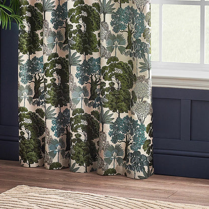 Green - Lifestyle - Wylder Woodlands Jacquard Floral Eyelet Curtains