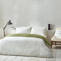Moss-Natural - Front - Yard Howarth Reversible Checked Duvet Cover Set