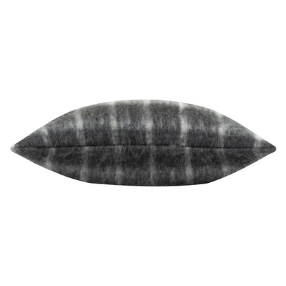 Storm Grey - Back - Yard Yarrow Faux Mohair Checked Cushion Cover