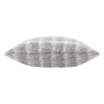 Flint Grey - Back - Yard Yarrow Faux Mohair Checked Cushion Cover