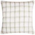 Natural-Biscuit - Front - Yard Yarrow Faux Mohair Checked Cushion Cover