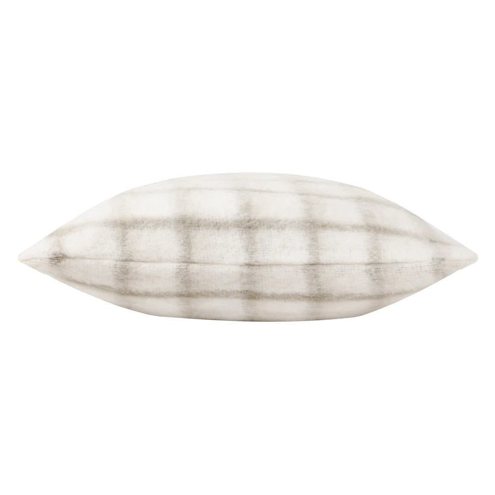 Natural-Biscuit - Back - Yard Yarrow Faux Mohair Checked Cushion Cover