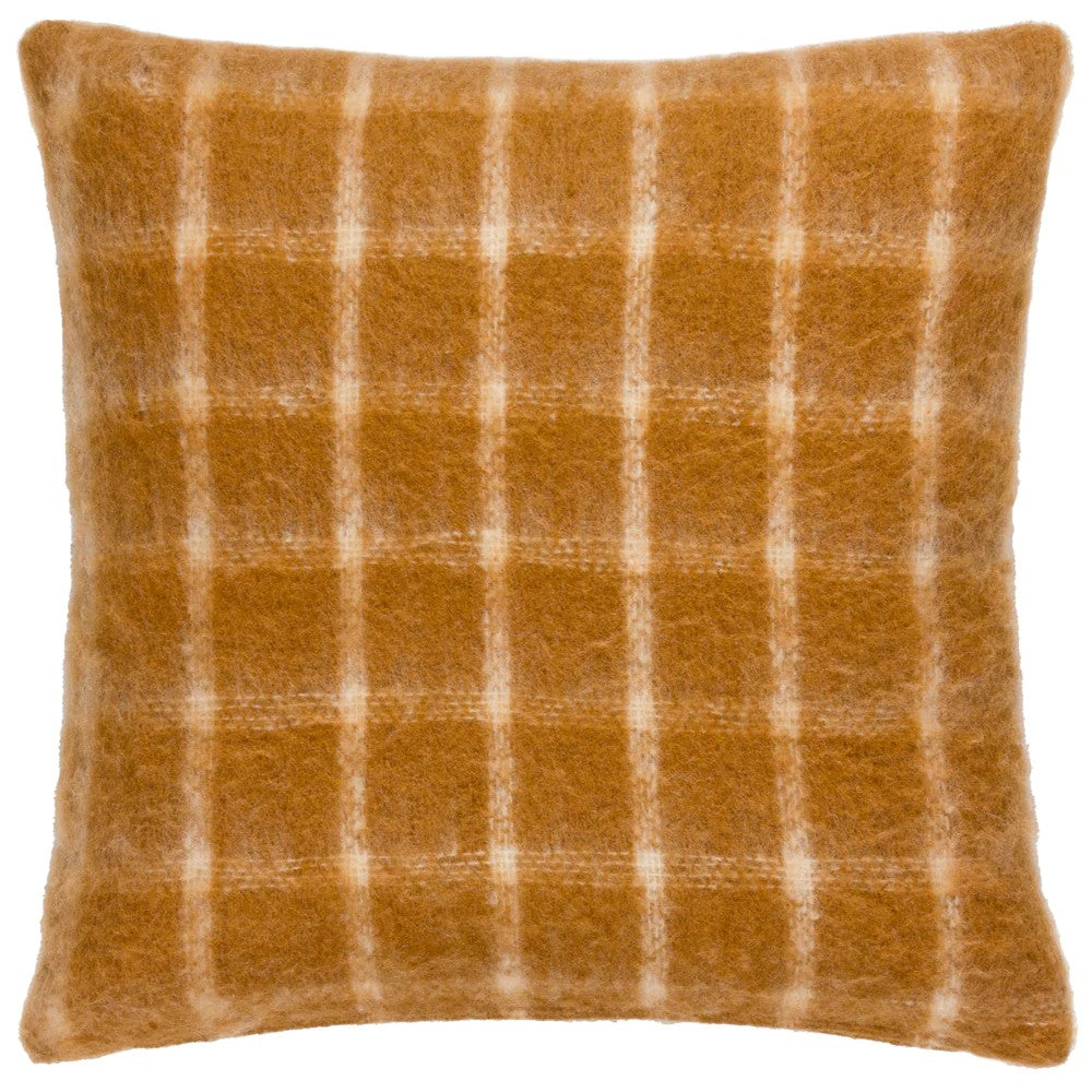 Ginger - Front - Yard Yarrow Faux Mohair Checked Cushion Cover