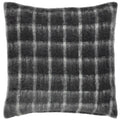 Storm Grey - Front - Yard Yarrow Faux Mohair Checked Cushion Cover