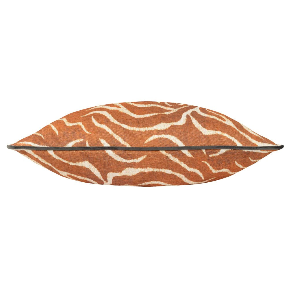 Rust - Back - Wylder Tropics Jurong Chenille Tiger Print Cushion Cover