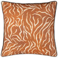 Rust - Front - Wylder Tropics Jurong Chenille Tiger Print Cushion Cover