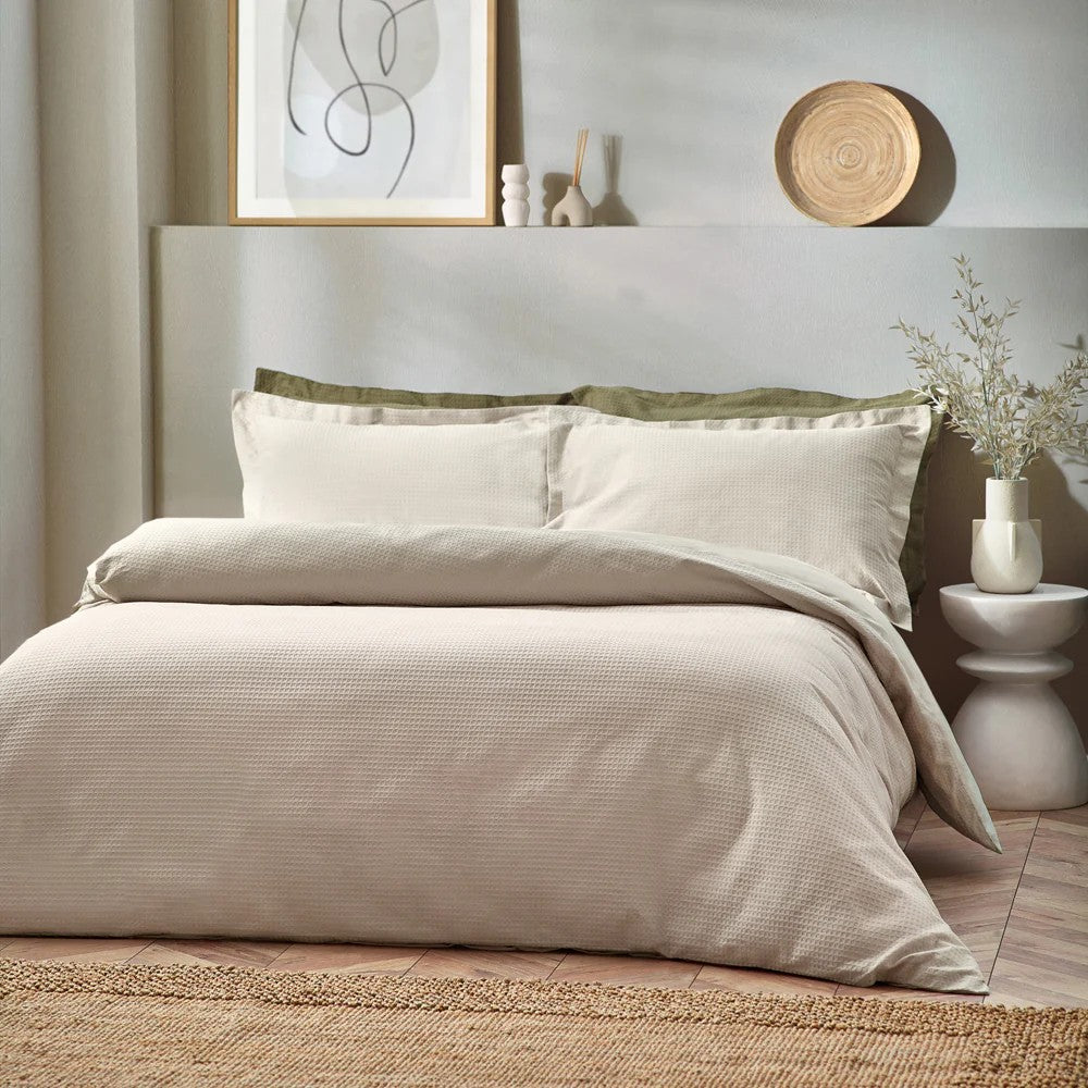 Linen - Front - Yard Waffle Textured Duvet Cover Set