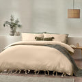 Linen - Front - Yard Mallow Tie Detail Cotton Bow Duvet Cover Set