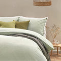 Khaki Green - Back - Yard Heaton Cotton Stripe Duvet Cover Set