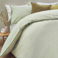 Khaki Green - Side - Yard Heaton Cotton Stripe Duvet Cover Set