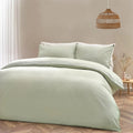 Khaki Green - Front - Yard Heaton Cotton Stripe Duvet Cover Set