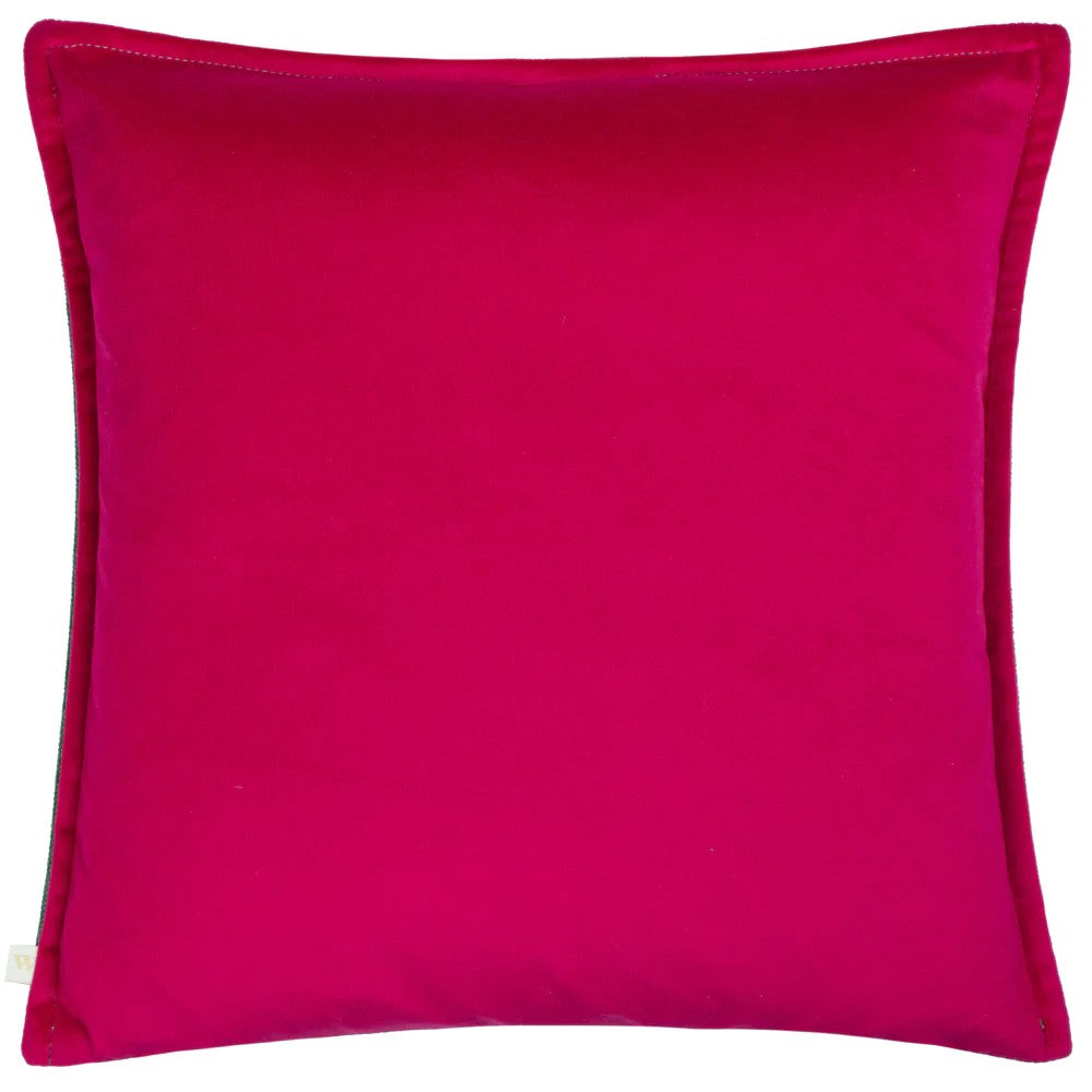 Moss Green-Cherry Pink - Back - Wylder Holland Park Cushion Cover