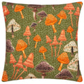 Green - Front - Furn Abstract Mushrooms Cushion Cover