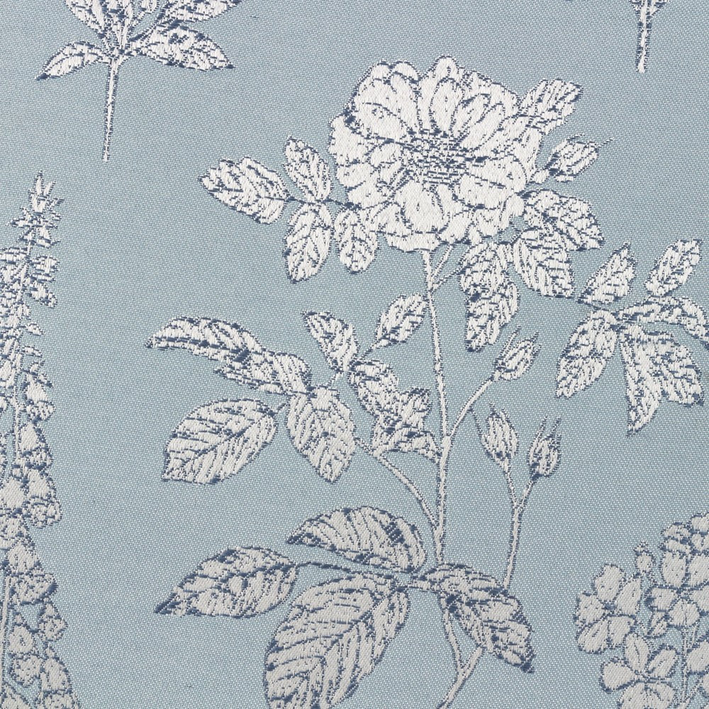 Blue - Side - Wylder Sophia New Floral Jacquard Cushion Cover