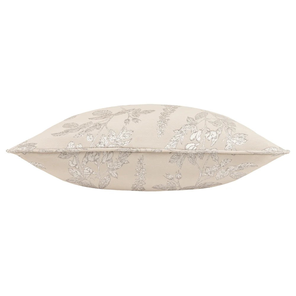 Natural - Back - Wylder Sophia New Floral Jacquard Cushion Cover
