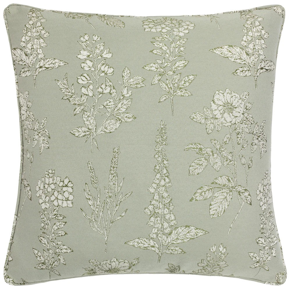 Sage - Front - Wylder Sophia New Floral Jacquard Cushion Cover