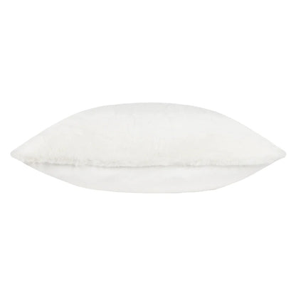 White - Side - Paoletti Stanza Faux Fur Cushion Cover
