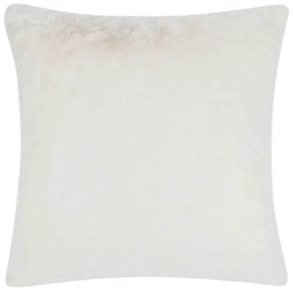White - Front - Paoletti Stanza Faux Fur Cushion Cover