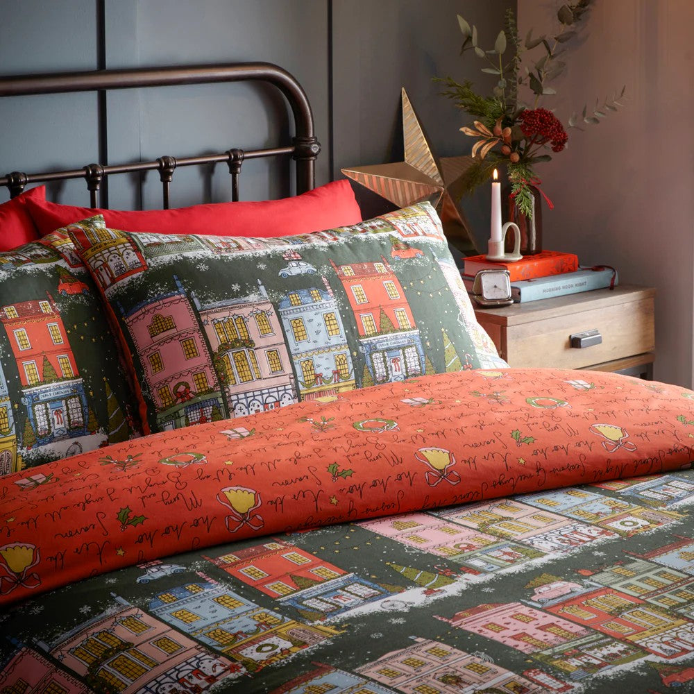 Green - Side - Furn Christmas Spirit Festive Duvet Cover Set
