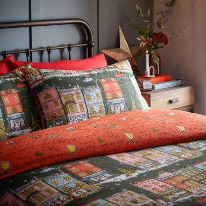 Green - Side - Furn Christmas Spirit Festive Duvet Cover Set