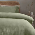 Eucalyptus - Back - Yard Lark Muslin Cotton Duvet Cover Set