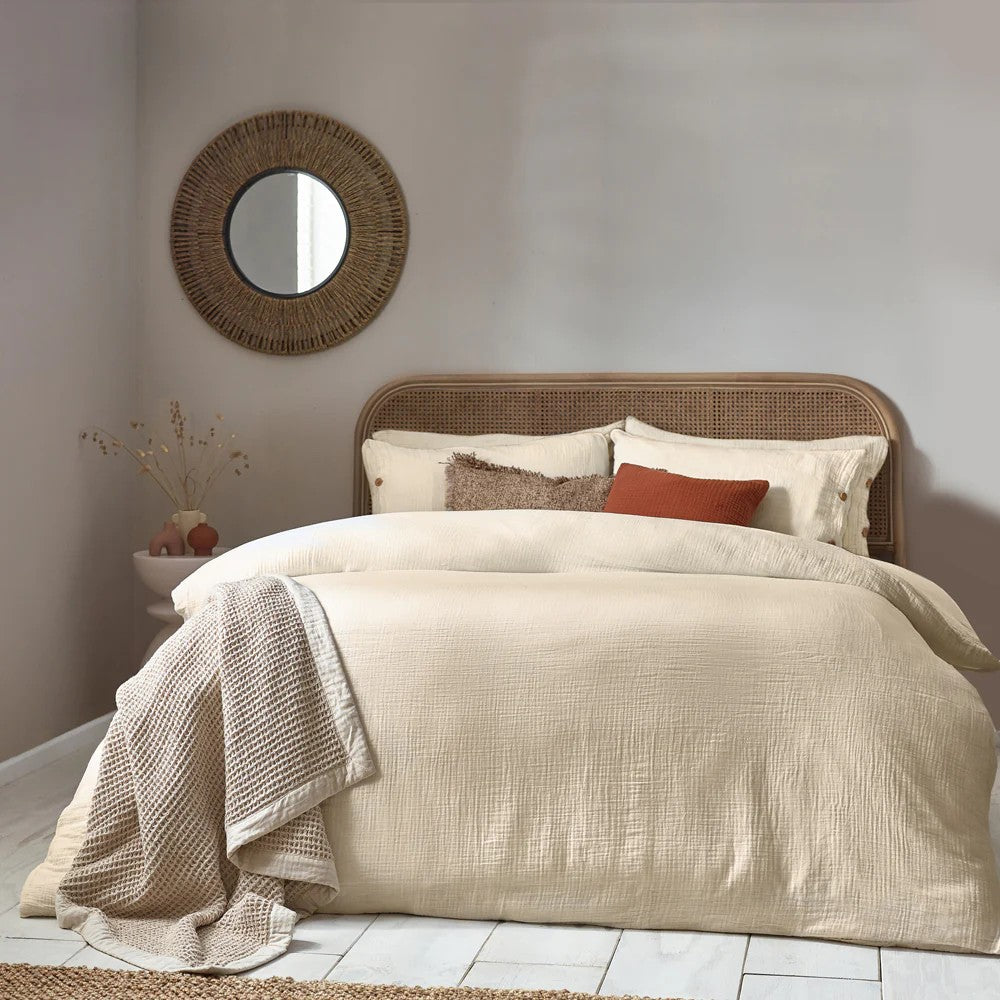Natural - Front - Yard Lark Muslin Cotton Duvet Cover Set